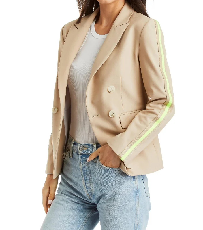 Tai Ribbon Blazer In Khaki