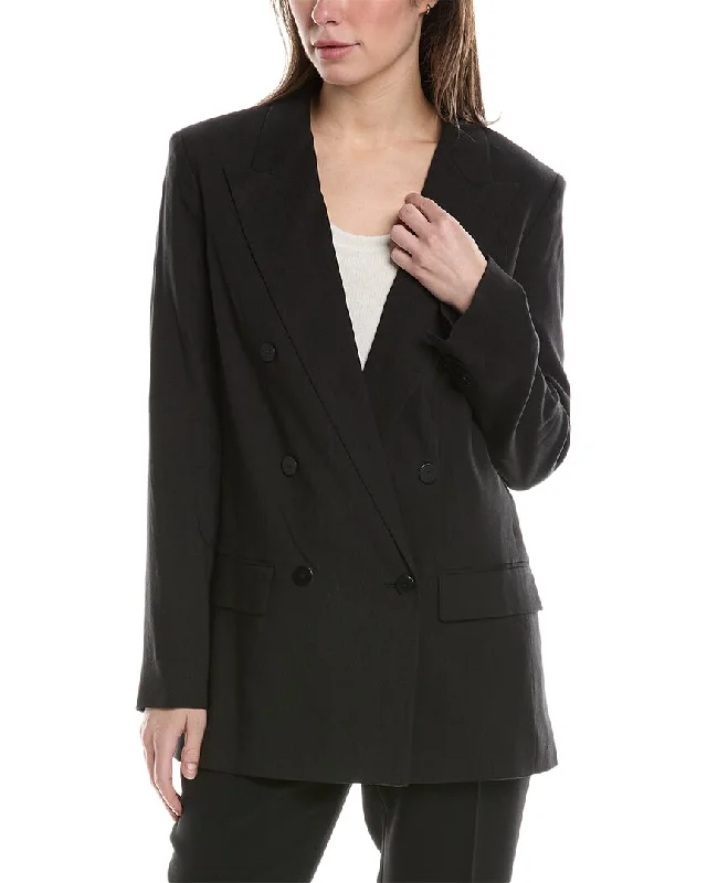 Today's Special Theory Double-Breasted Linen-Blend Blazer