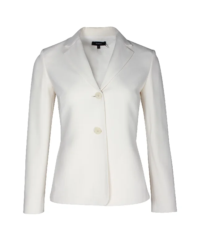 Theory Pleat Blazer in White Triacetate