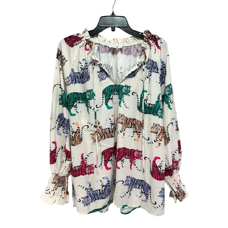 Tiger Top Long Sleeve By First Love In Multi-colored, Size: Xl