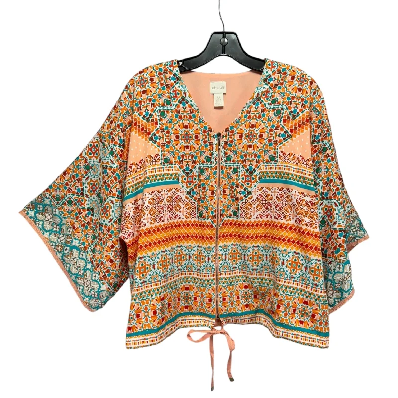 Top 3/4 Sleeve By Chicos In Multi-colored, Size: M