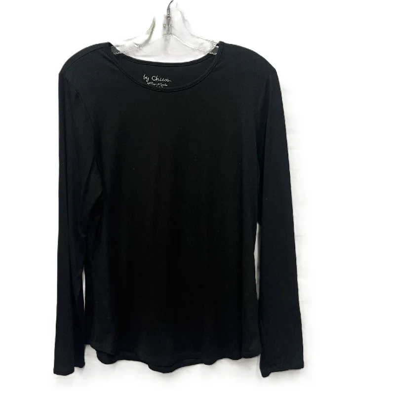 Limited Availability Top Long Sleeve Basic By Chicos In Black, Size: M