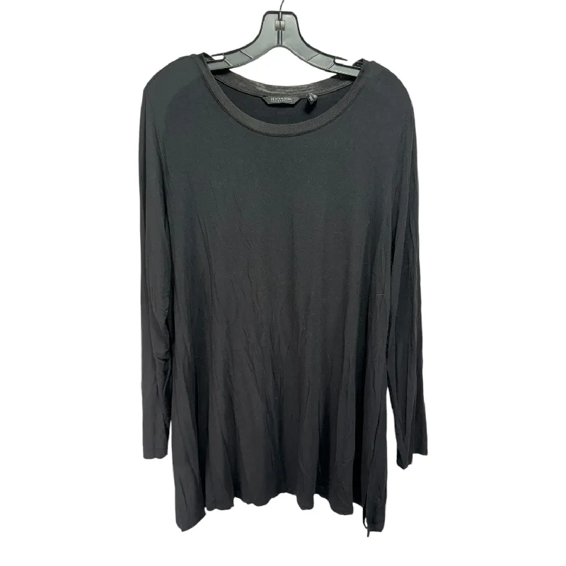 Top Long Sleeve Basic By Halston In Black, Size: 1x