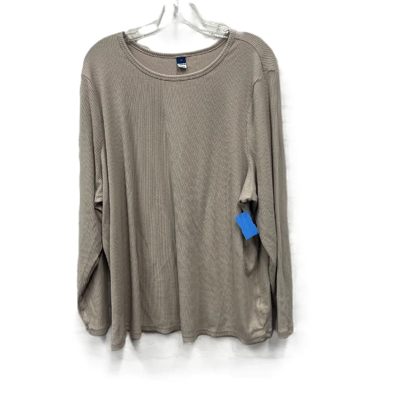 Midnight Madness Top Long Sleeve Basic By Old Navy In Tan, Size: 4x