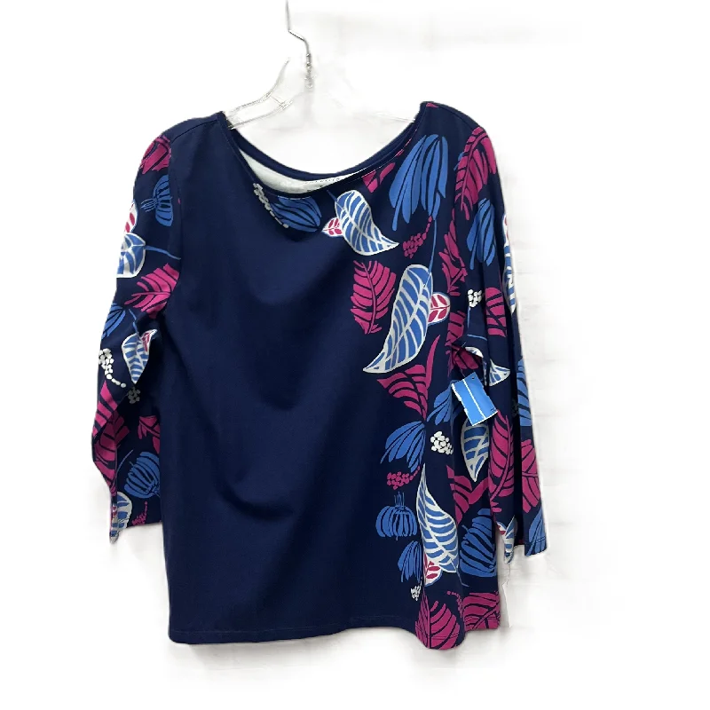 Exclusive Savings Top Long Sleeve Basic By Talbots In Blue, Size: Xl