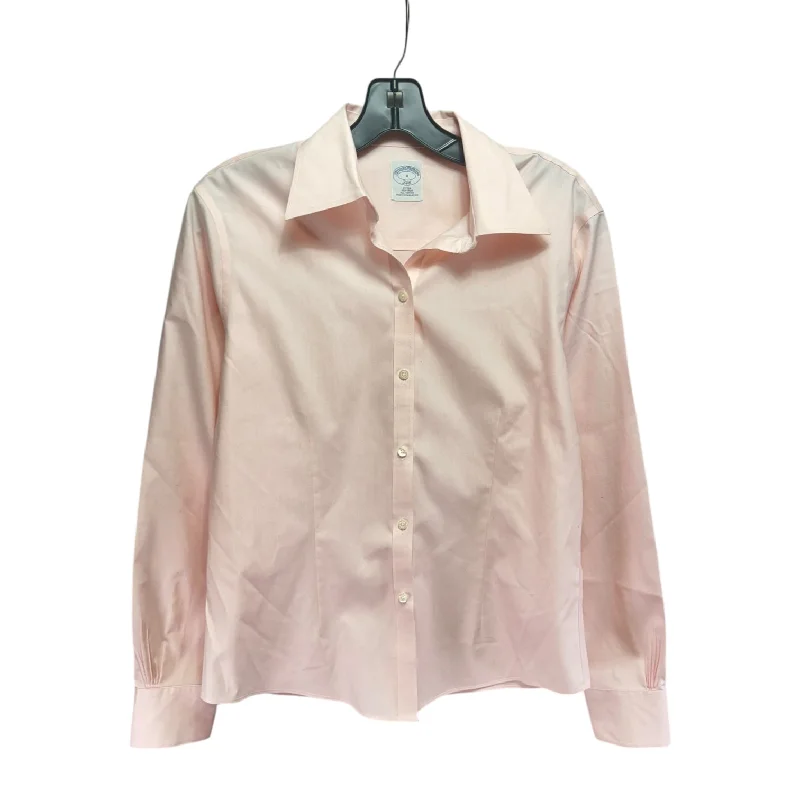 Fantastic Offers Top Long Sleeve By Brooks Brothers In Pink, Size: 8