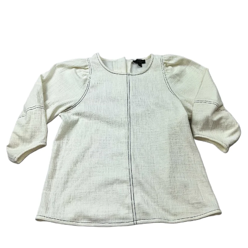 Epic Deals Top Long Sleeve By Current Air In Cream, Size: Xs