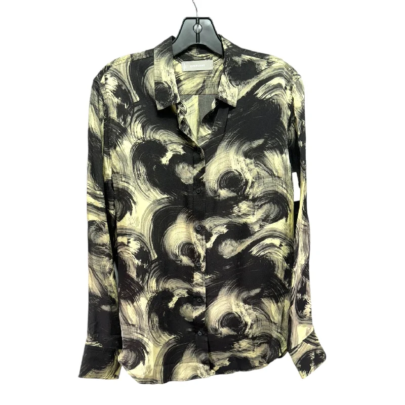 Early Access Top Long Sleeve By Everlane In Black & Cream, Size: 8