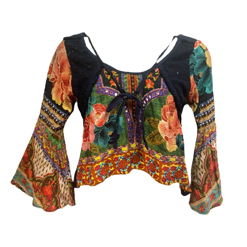 Big Savings Floral Crochet Blouse By Farm Rio In Multi-colored, Size: S