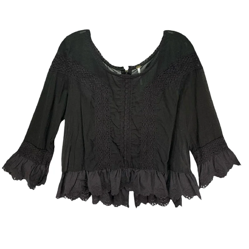 Super Sale Top Long Sleeve By Free People In Black, Size: M