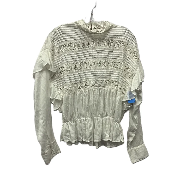 Time-Limited Offer Top Long Sleeve By Free People In Ivory, Size: M