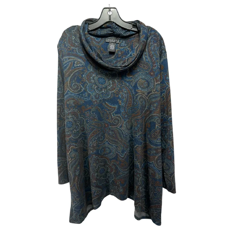 Top Long Sleeve By Grace Elements In Paisley Print, Size: 3x