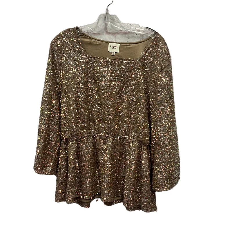 Top Long Sleeve By Hayden La In Gold, Size: Xl