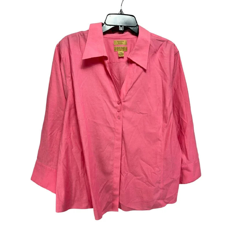 Top Long Sleeve By Investments In Pink, Size: 20