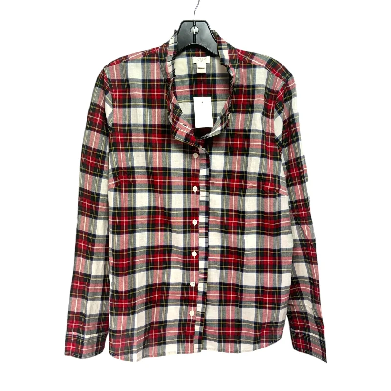 Big Discounts Top Long Sleeve By J. Crew In Checkered Pattern, Size: L