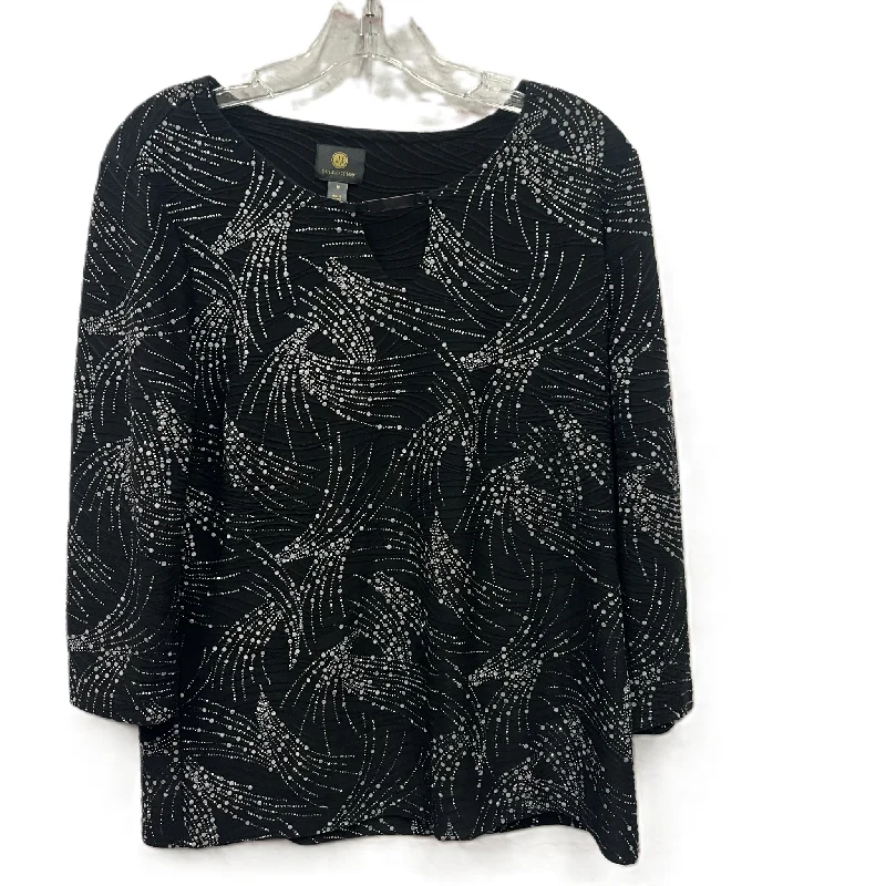 Top Long Sleeve By Jm Collections In Black, Size: M