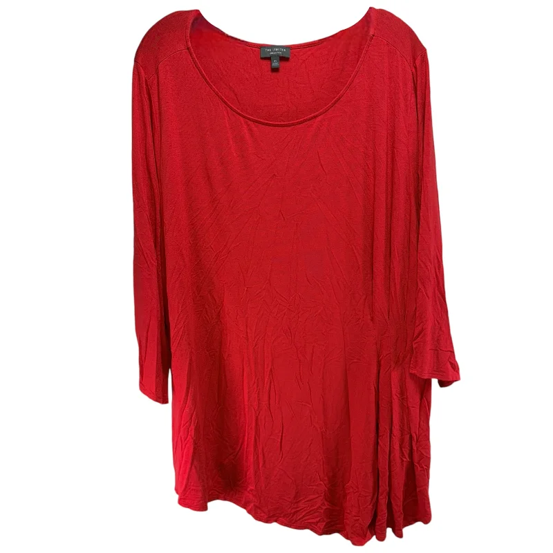 Savings Galore Top Long Sleeve By Limited In Red, Size: 3X