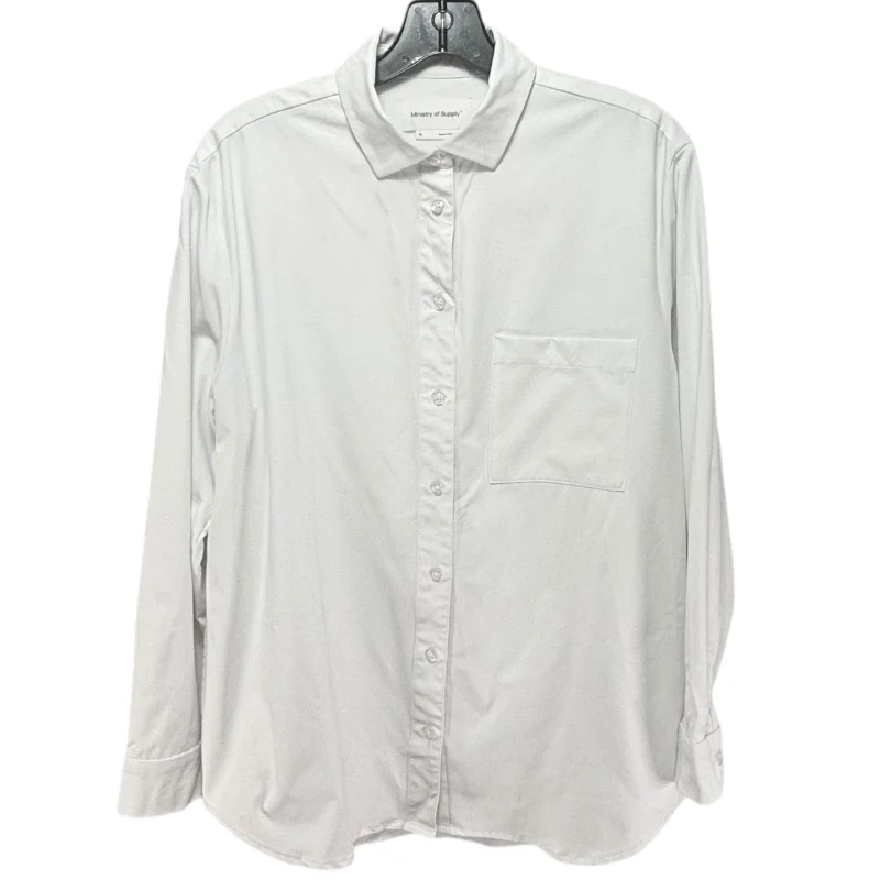 Top Long Sleeve By Ministry Of Supply In White, Size: M