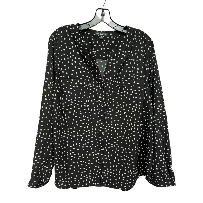 Top Long Sleeve By Notations In Polkadot Pattern, Size: 2x