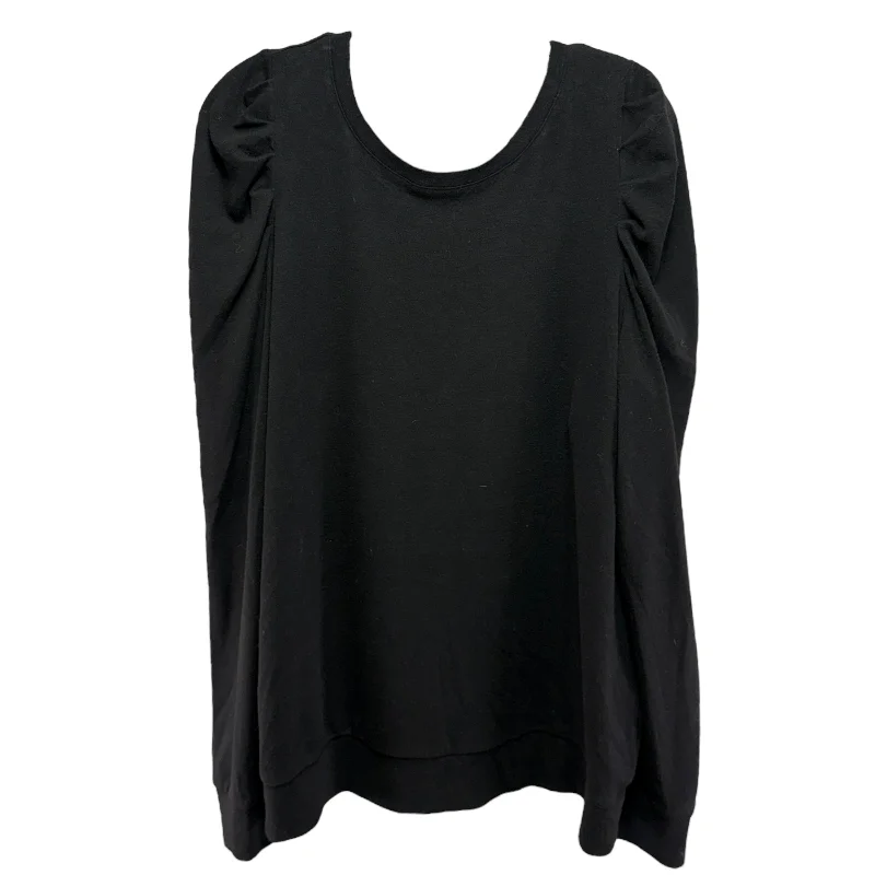 Top Long Sleeve By Unbranded In Black, Size: L