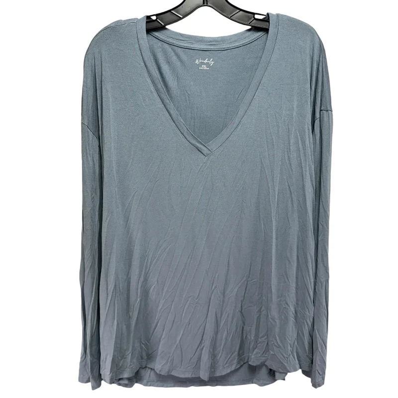 Shop and Save Top Long Sleeve By Wonderly In Blue, Size: XXL