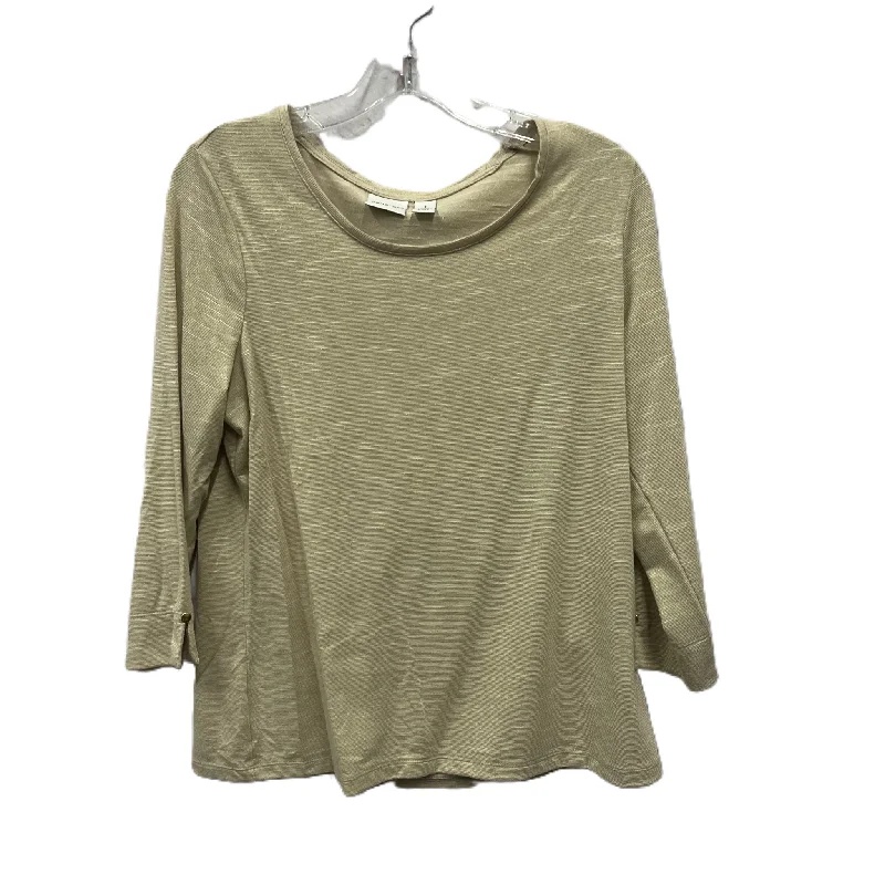 Daily Deals Top Long Sleeve By Zenergy By Chicos In Gold, Size: M