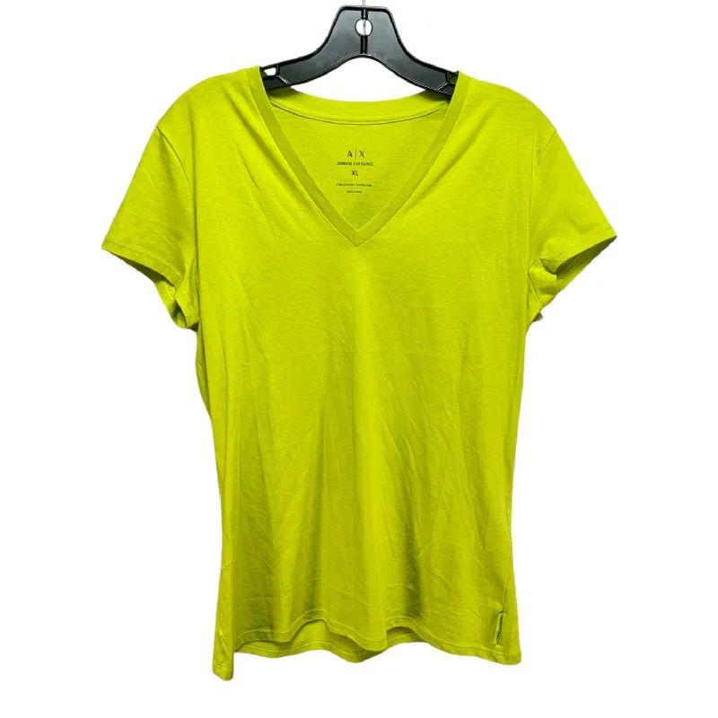 Low Prices TOP SS BASIC ARMANI EXCHANGE in GREEN, Size: XL