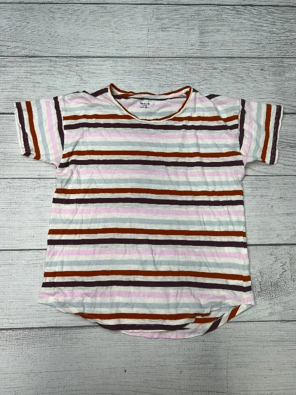 Top Short Sleeve Basic By Madewell In Striped, Size: M