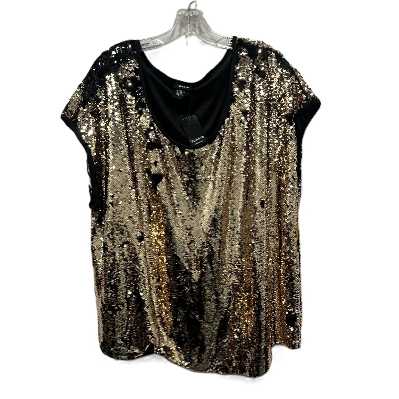 Top Short Sleeve By Torrid In Gold, Size: 3x