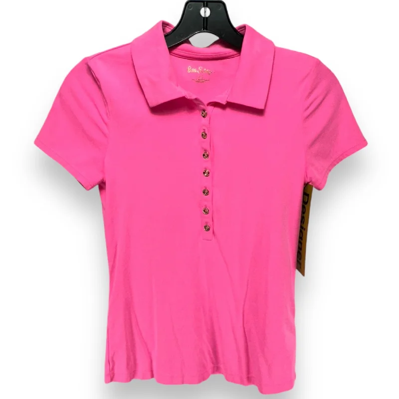 Midnight Sale Rema Short Sleeve Designer By Lilly Pulitzer In Aura Pink, Size: XS