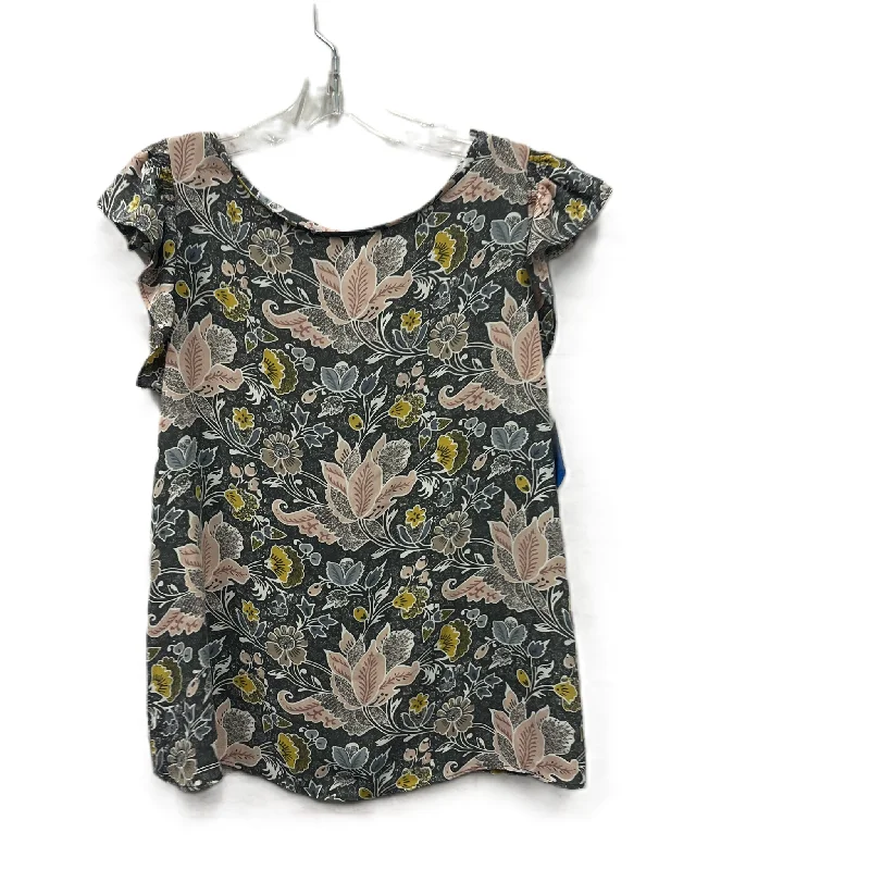 Limited Edition Top Sleeveless By Loft In Grey & Pink, Size: S
