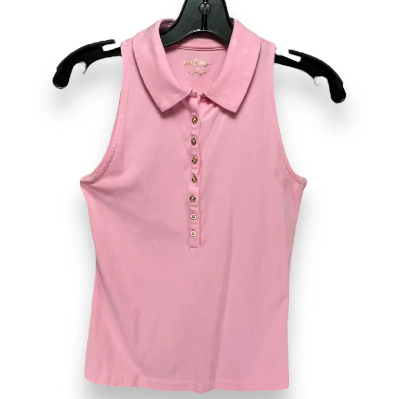 Savings Bonanza Rema Sleeveless Polo Designer By Lilly Pulitzer In Peony Pink, Size: XS Savings Bonanza Rema Sleeveless Polo Designer By Lilly Pulitzer In Peony Pink, Size: XS