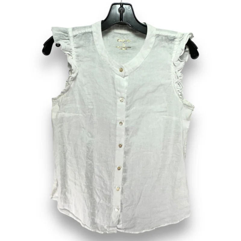 Exclusive Preview Briette Button Down Top Designer By Lilly Pulitzer In Resort White, Size: S Exclusive Preview Briette Button Down Top Designer By Lilly Pulitzer In Resort White, Size: S