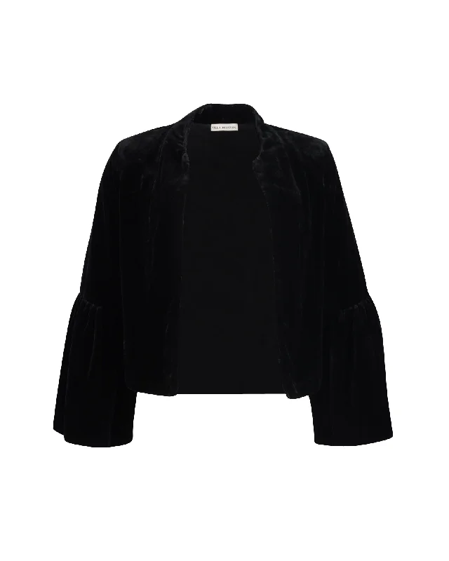 Can't Be Beat Ulla Johnson Open-Front Jacket in Black Velvet