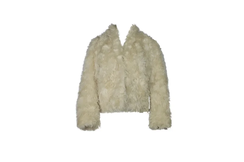 Daily Deals Vince Plush Jacket in Cream Faux Fur