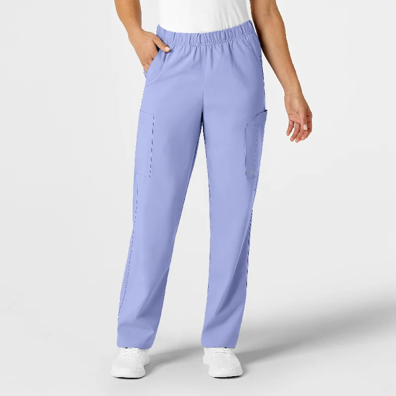 Stock Clearance W123 Unisex Multi-Cargo Scrub Pant - Ceil Blue