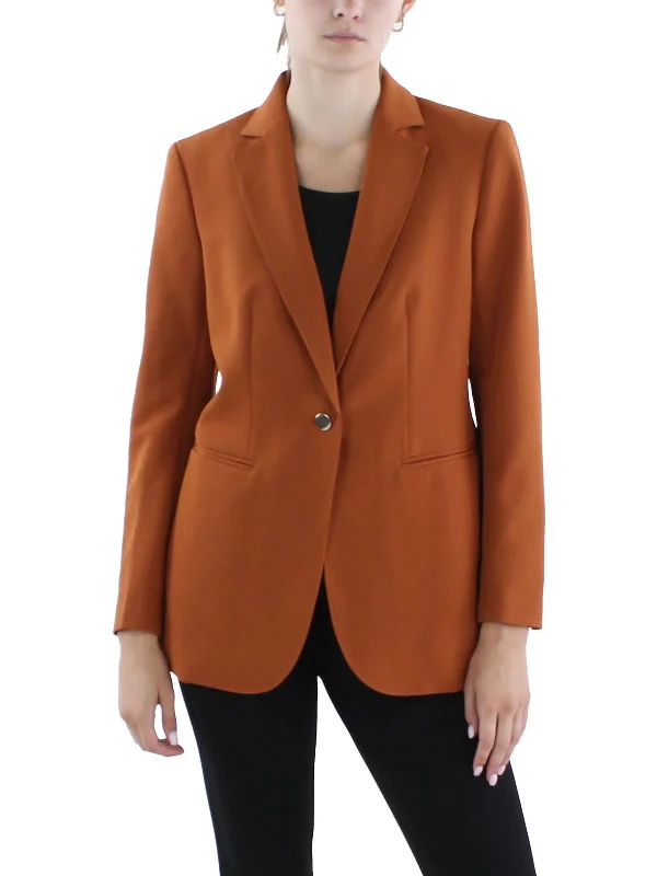 Markdowns Womens Collar Polyester One-Button Blazer