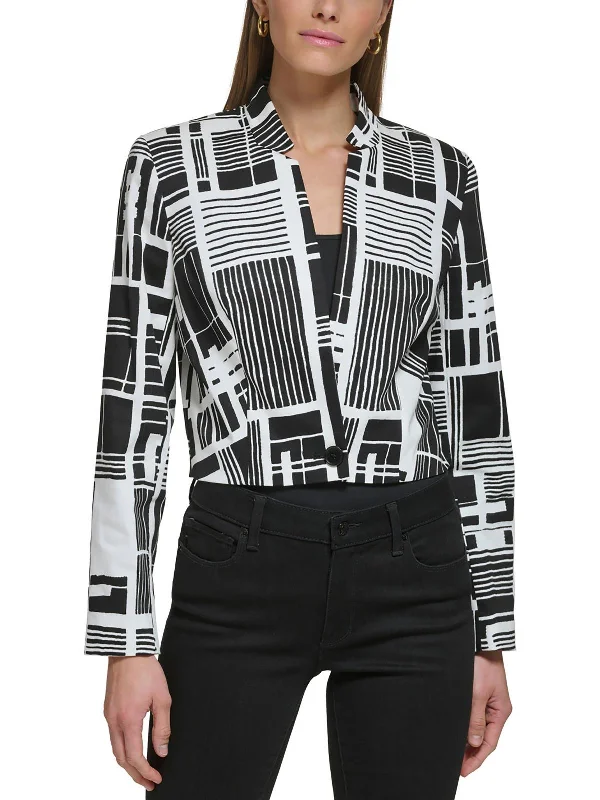Lowest Price Womens Printed Cotton One-Button Blazer