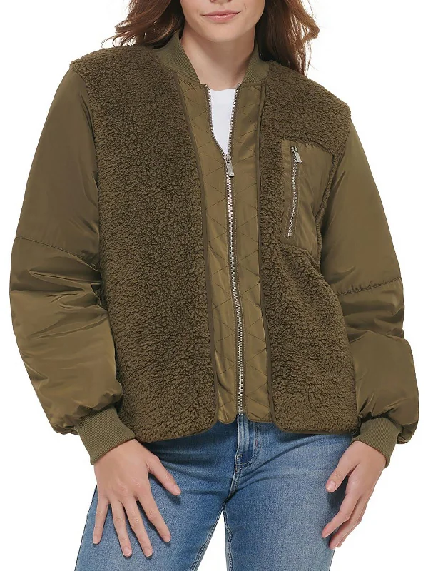 Get It Before It’s Gone Womens Sherpa Cold Weather Faux Fur Coat