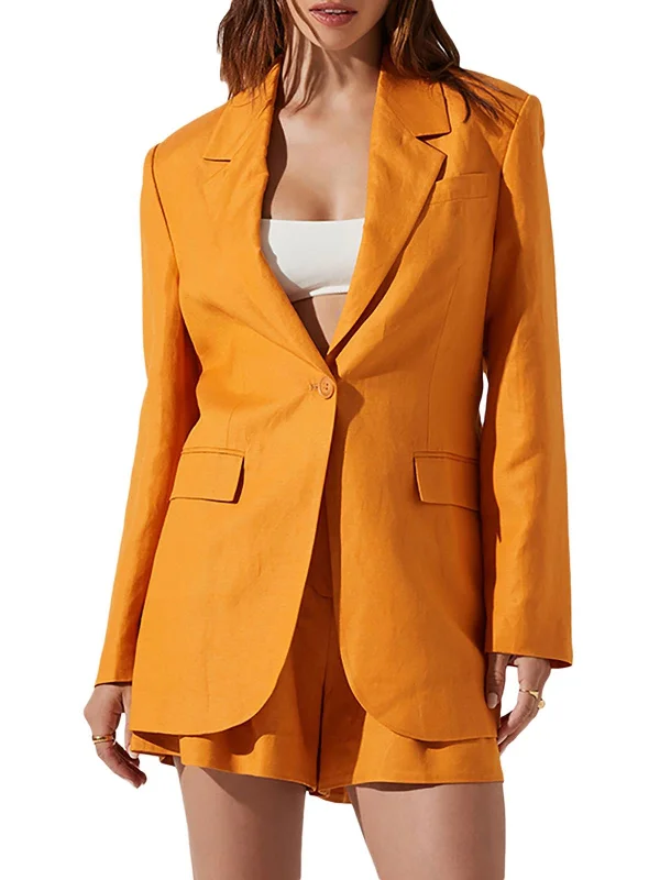 Hurry In Womens Suit Separate Business One-Button Blazer