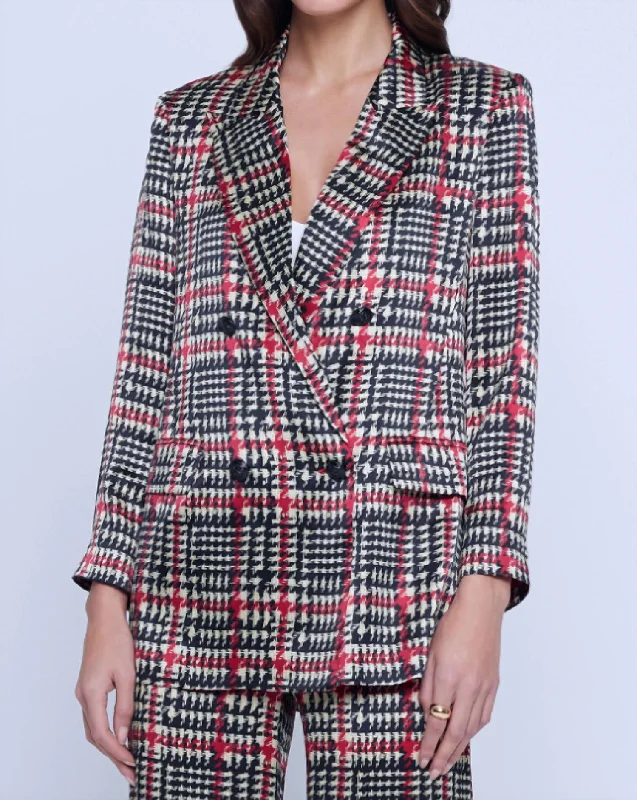 Hurry In Women's Taryn Blazer In Black & Red