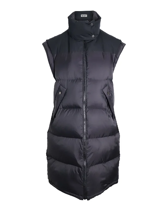 Epic Deals Yves Salomon YS Army Sleeveless Puffer Vest in Black Cotton