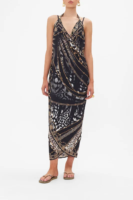 SARONG WITH STRAPS AND TRIM DETAIL UNTAMED ROYALTY