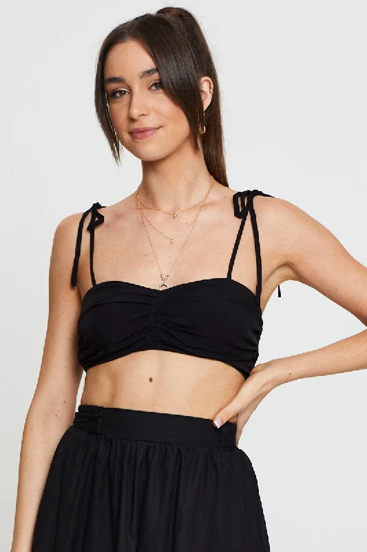 Buy More, Save More Black Crop Top Sleeveless