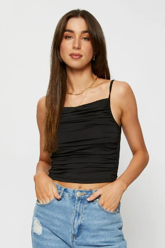 Black Ruched Top