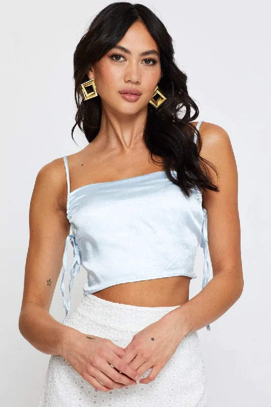 Deal Zone Blue Cami Top Sleeveless