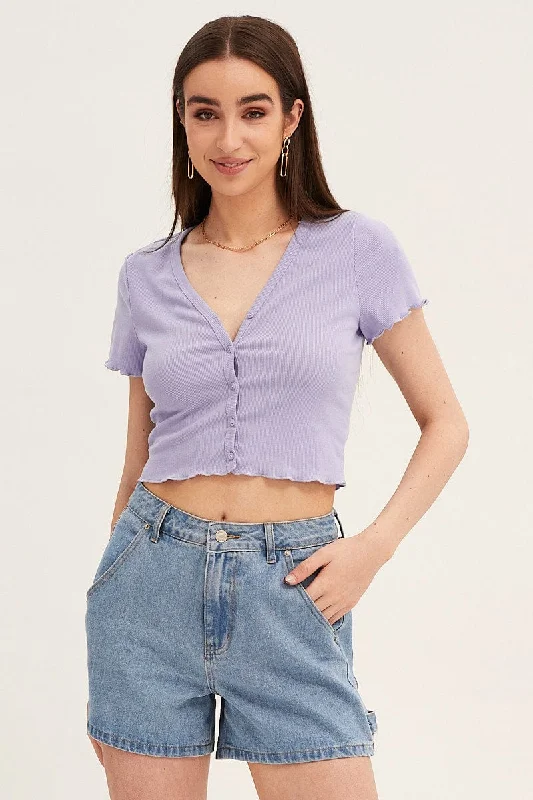 Limited Availability Blue Short Sleeve Rib Cardigan