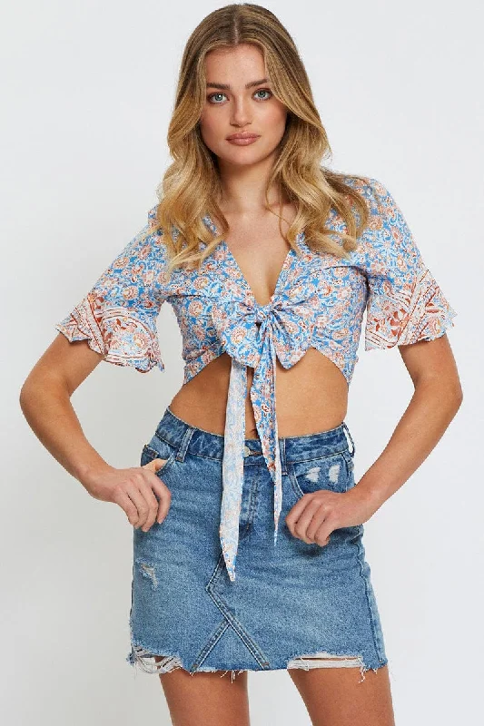 Take Advantage Boho Print Bolero Short Sleeve