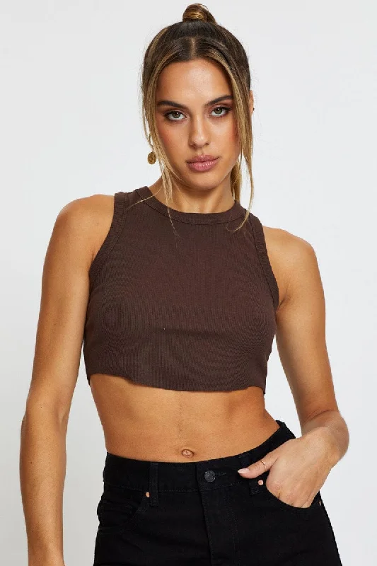 Brown Crop Top