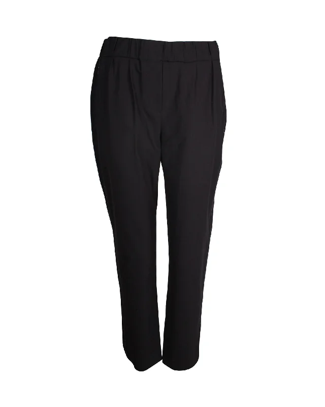 Brunello Cucinelli Cropped Pants in Black Cotton